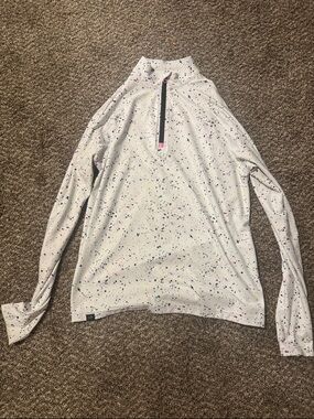 Men's White Speckle Half-Zip Pullover